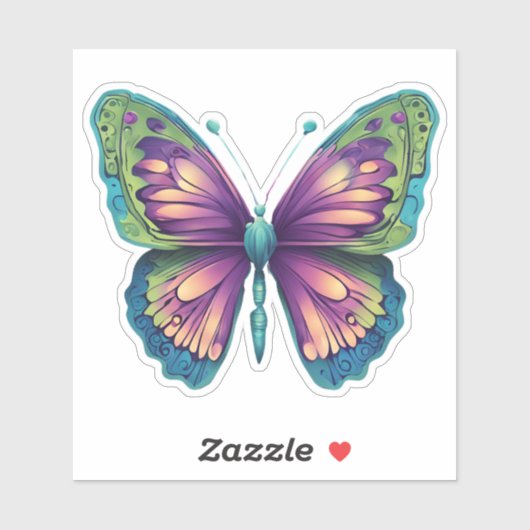 Sticker Papillon coloré étanche (Feuille)