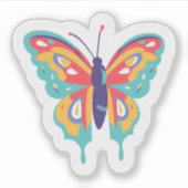 Sticker Papillon Coloré | Joliment Peint  (Devant)