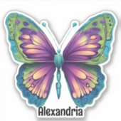 Sticker Papillon coloré Monogramme étanche (Devant)