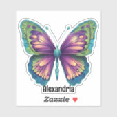 Sticker Papillon coloré Monogramme étanche (Feuille)