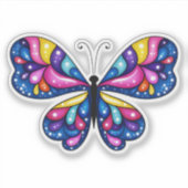 Sticker Papillon coloré vibrant (Devant)