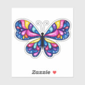 Sticker Papillon coloré vibrant (Feuille)