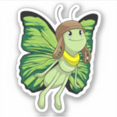 Sticker Papillon comme pilote avec casquette pilote (Devant)