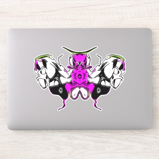 Sticker papillon coquelicot 2 (Ordinateur)
