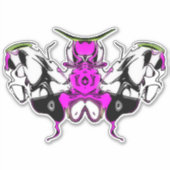 Sticker papillon coquelicot 2 (Devant)