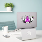 Sticker papillon coquelicot 2 (Ordinateur portable sur le bureau)