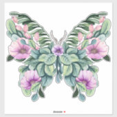 Sticker Papillon de conception florale rustique (Feuille)