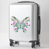 Sticker Papillon de conception florale rustique (Sur valise)