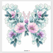 Sticker Papillon de conception florale rustique (Feuille)