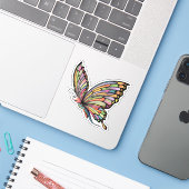 Sticker Papillon de dessin (Ordinateur portable avec iPhone)
