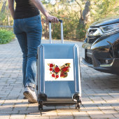 Sticker Papillon de fleurs rouges aux roses rouges (Valise Insitu)