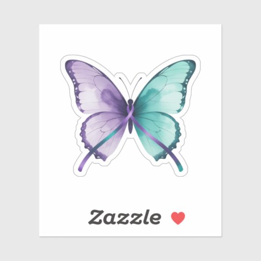 Sticker Papillon de l'Espoir – Prévention du suicide (Feuille)