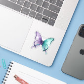 Sticker Papillon de l'Espoir – Prévention du suicide (Ordinateur portable avec iPhone)
