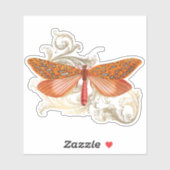 Sticker Papillon de récolte orange (Feuille)