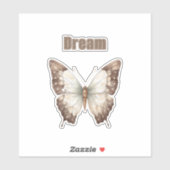Sticker Papillon de rêve brun blanc (Feuille)