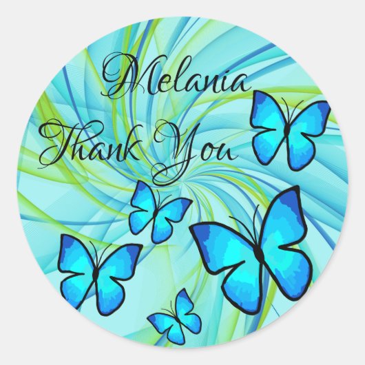 Sticker Papillon de texte personnalisé (Devant)