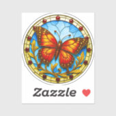 Sticker Papillon de vitrail (Feuille)