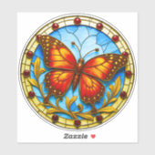 Sticker Papillon de vitrail (Feuille)