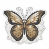 Sticker Papillon Doré En Vol (Devant)
