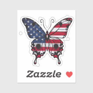 Sticker Papillon du drapeau américain patriotique