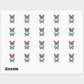 Sticker Papillon Duo - Monarque et Bleu (Feuille)