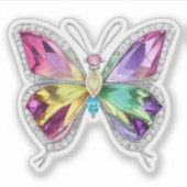 Sticker Papillon en cristal arc-en-ciel bijoux (Devant)