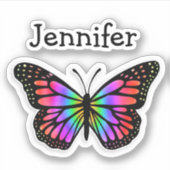 Sticker Papillon et nom colorés personnalisés (Devant)