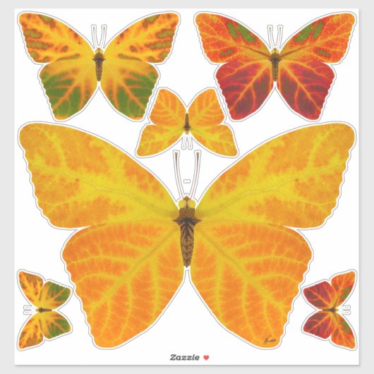 Sticker Papillon feuille Aspen 3 (Feuille)