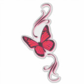 Sticker Papillon filigrané rouge (Devant)