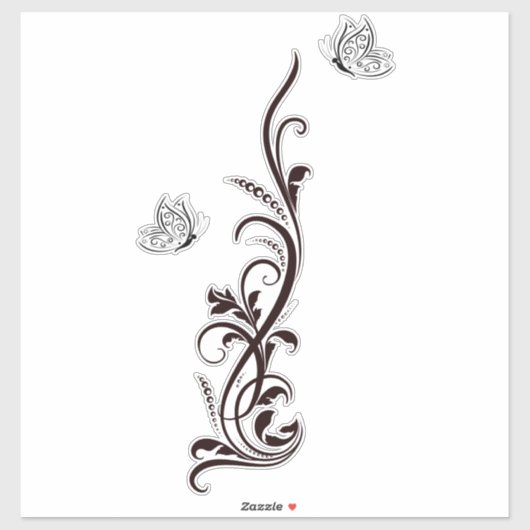 Sticker Papillon floral de Filigree (Feuille)