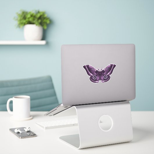 Sticker Papillon gothique pourpre (Ordinateur portable sur le bureau)