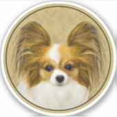 Sticker Papillon (Hound Tri) Peinture - Art Chien original (Devant)