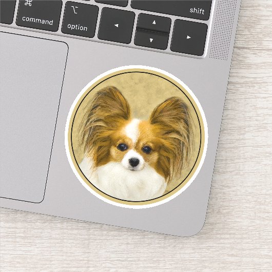 Sticker Papillon (Hound Tri) Peinture - Art Chien original (Détail)