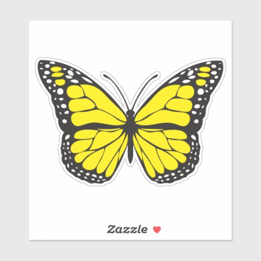 Sticker Papillon jaune (Feuille)