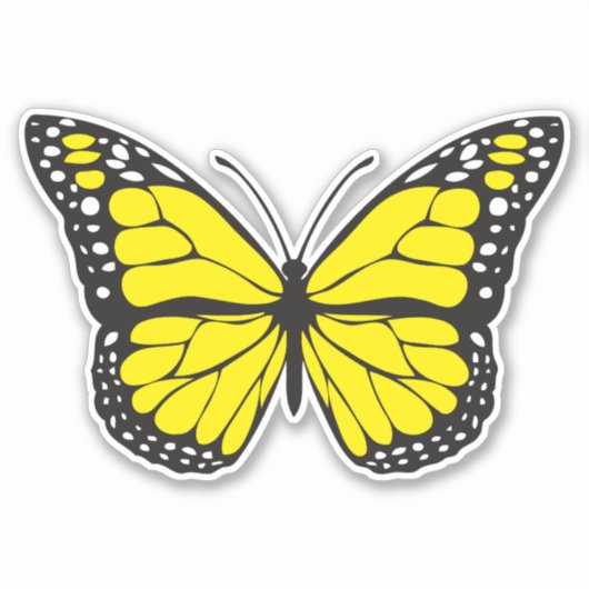 Sticker Papillon jaune (Devant)