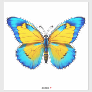Sticker Papillon jaune-bleu