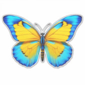 Sticker Papillon jaune-bleu (Devant)