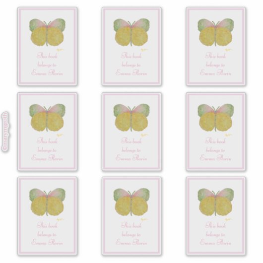 Sticker Papillon jaune de juin (Devant)