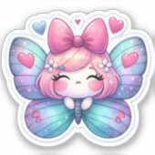 Sticker Papillon Kawaii (Recto)