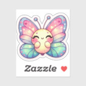 Sticker Papillon Kawaii (Feuille)