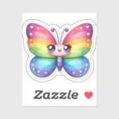 Sticker Papillon Kawaii (Feuille)