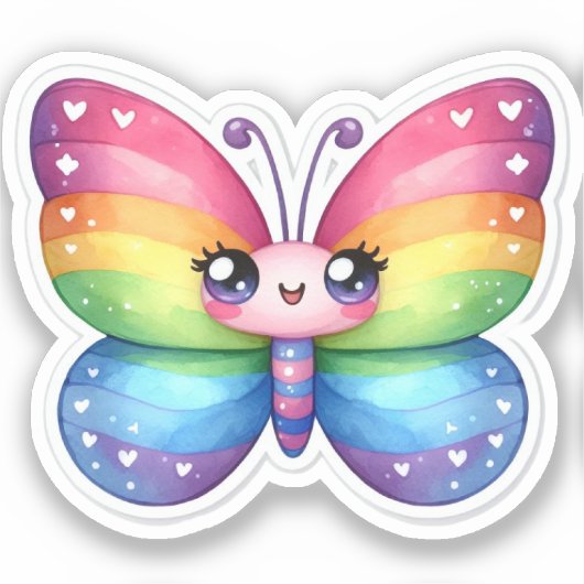 Sticker Papillon Kawaii (Recto)