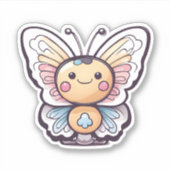 Sticker Papillon Kawaii mou (Devant)