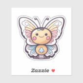 Sticker Papillon Kawaii mou (Feuille)