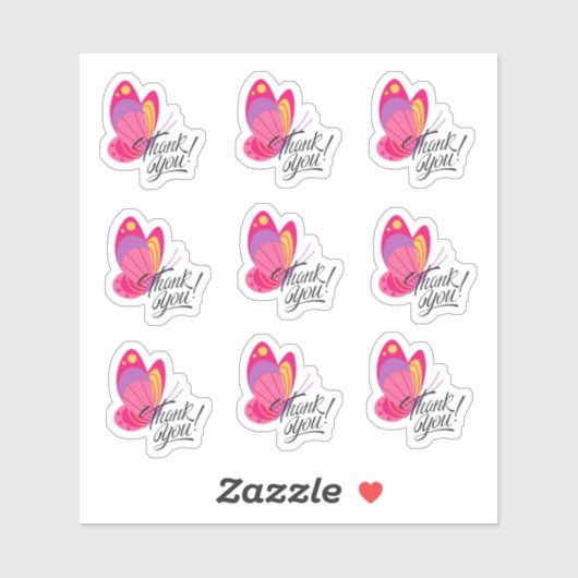 Sticker Papillon merci (Feuille)