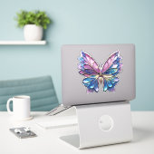 Sticker Papillon métallique Pastel (Ordinateur portable sur le bureau)