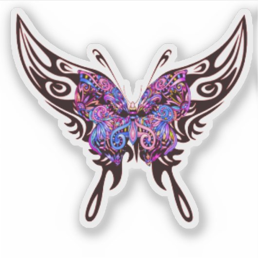 sticker papillon mignon avec belle couleur vive (Devant)