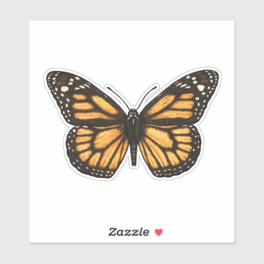 Sticker Papillon monarque (Feuille)