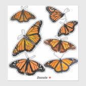Sticker Papillon monarque (Feuille)