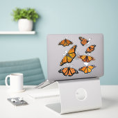 Sticker Papillon monarque (Ordinateur portable sur le bureau)